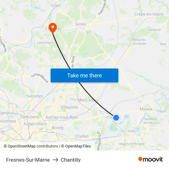 Fresnes-Sur-Marne to Chantilly map