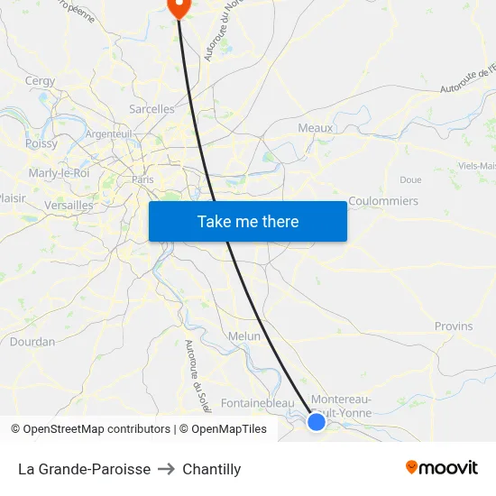 La Grande-Paroisse to Chantilly map