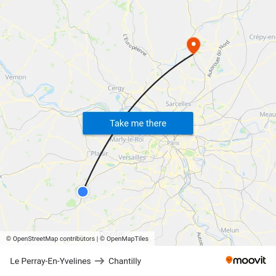 Le Perray-En-Yvelines to Chantilly map