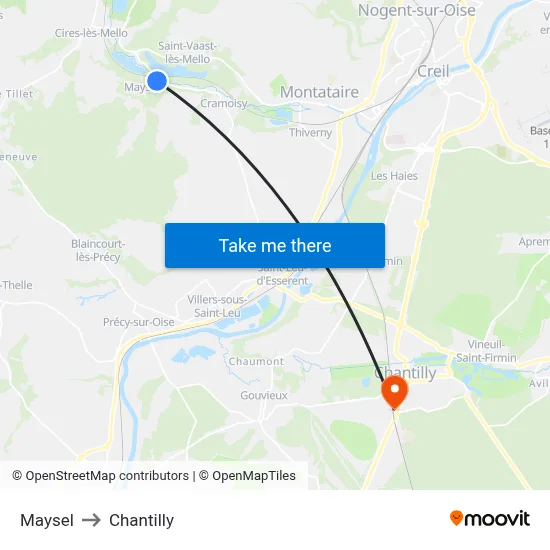 Maysel to Chantilly map