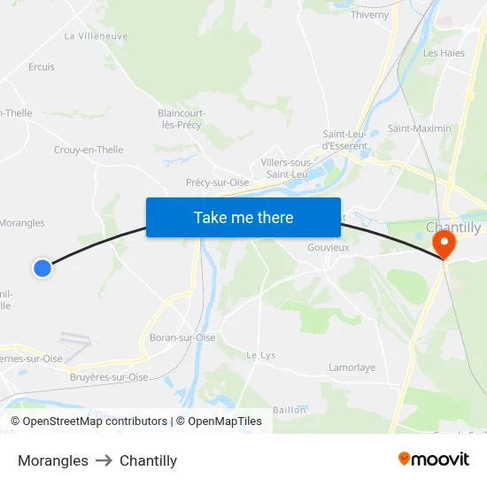 Morangles to Chantilly map