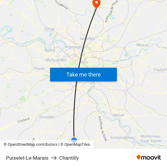 Puiselet-Le-Marais to Chantilly map