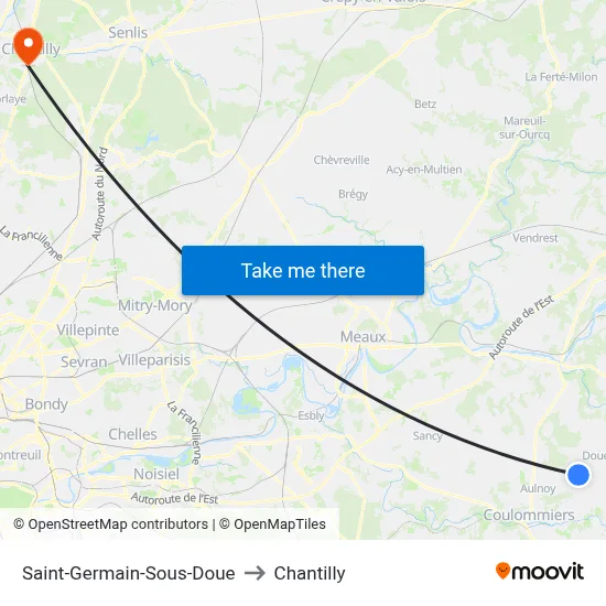 Saint-Germain-Sous-Doue to Chantilly map