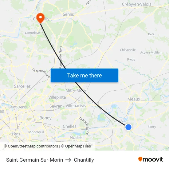 Saint-Germain-Sur-Morin to Chantilly map