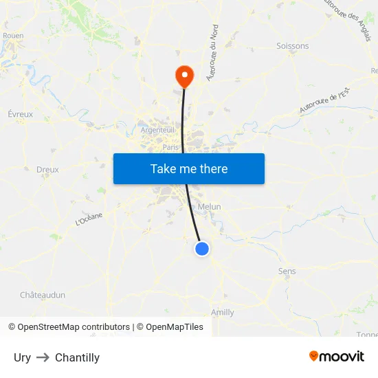 Ury to Chantilly map