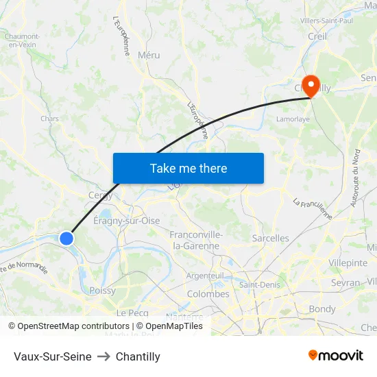 Vaux-Sur-Seine to Chantilly map