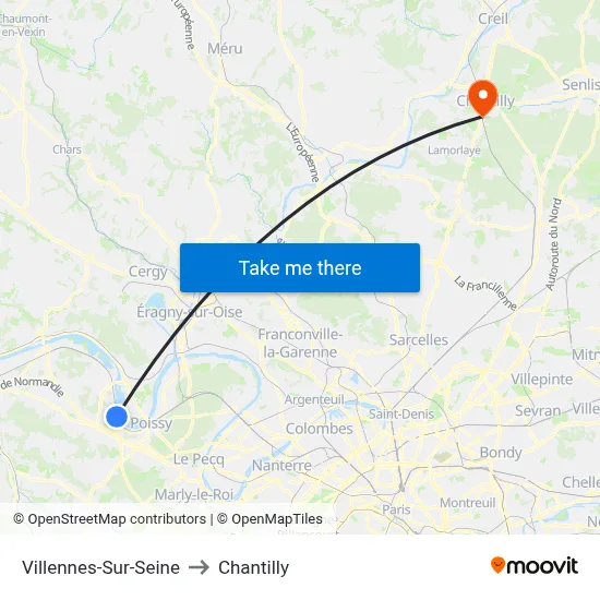 Villennes-Sur-Seine to Chantilly map