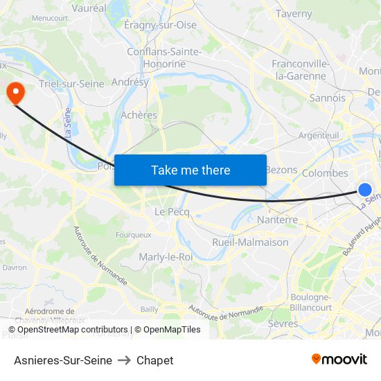 Asnieres-Sur-Seine to Chapet map