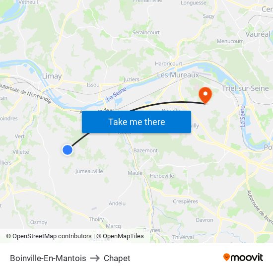 Boinville-En-Mantois to Chapet map