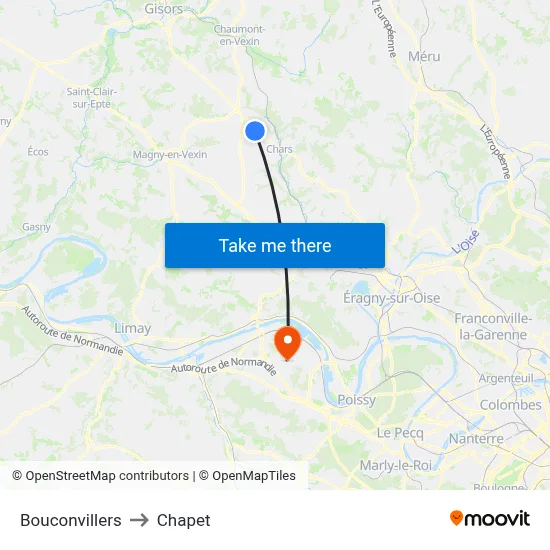 Bouconvillers to Chapet map