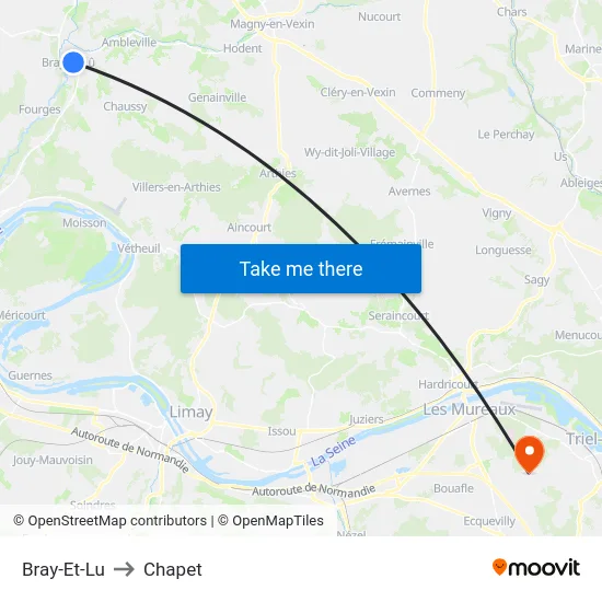 Bray-Et-Lu to Chapet map