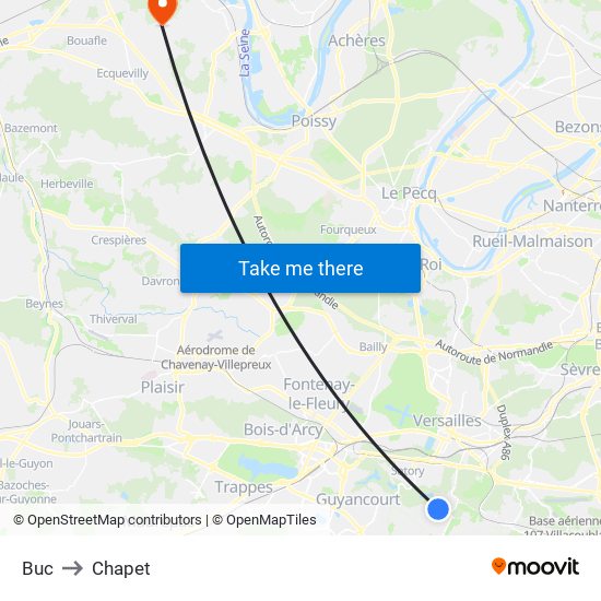 Buc to Chapet map
