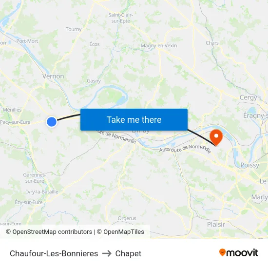 Chaufour-Les-Bonnieres to Chapet map