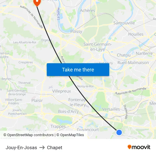 Jouy-En-Josas to Chapet map