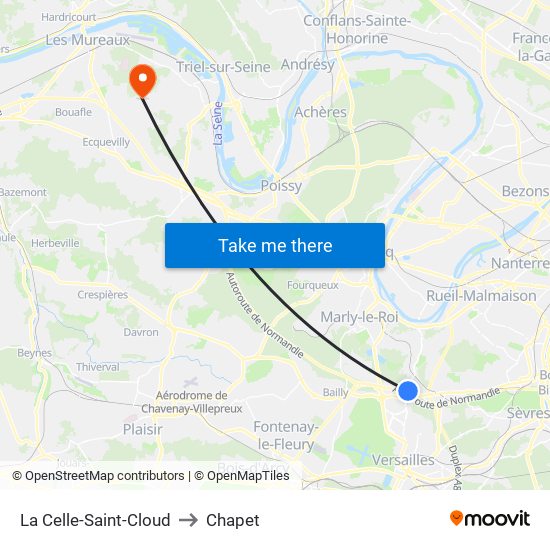 La Celle-Saint-Cloud to Chapet map