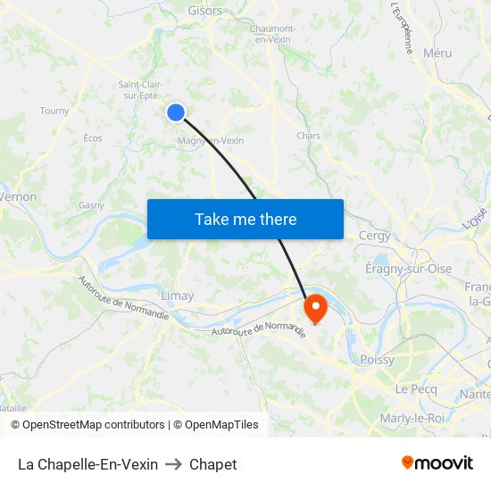 La Chapelle-En-Vexin to Chapet map
