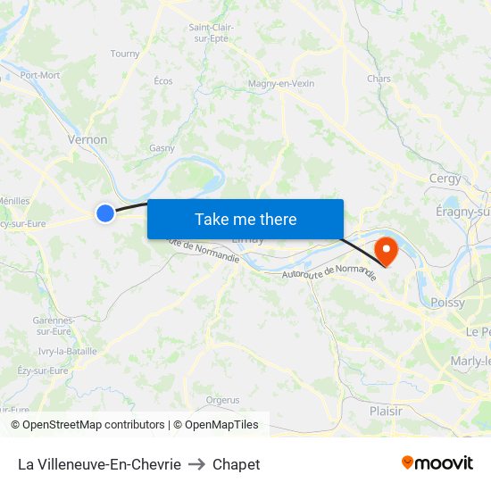La Villeneuve-En-Chevrie to Chapet map