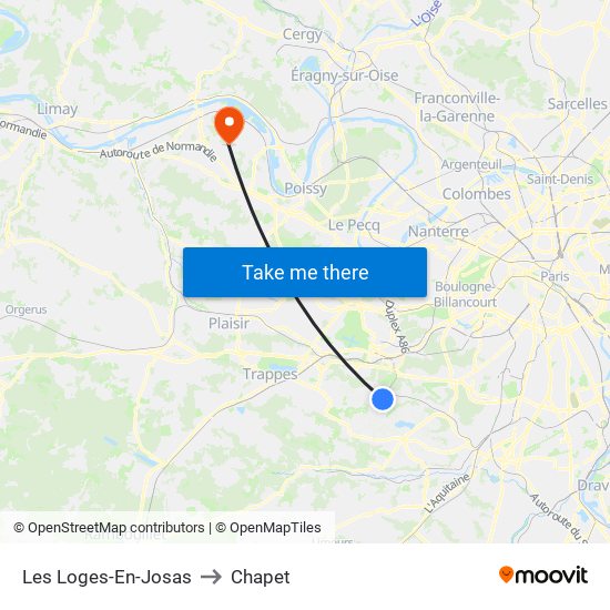 Les Loges-En-Josas to Chapet map