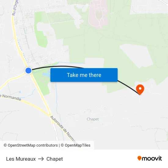 Les Mureaux to Chapet map