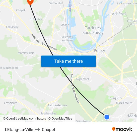 L'Etang-La-Ville to Chapet map