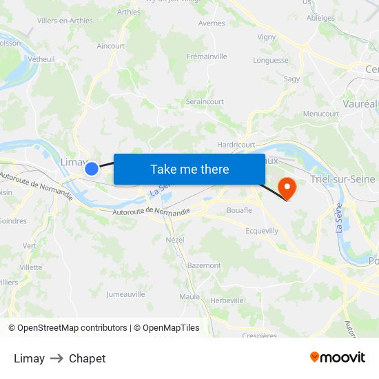 Limay to Chapet map