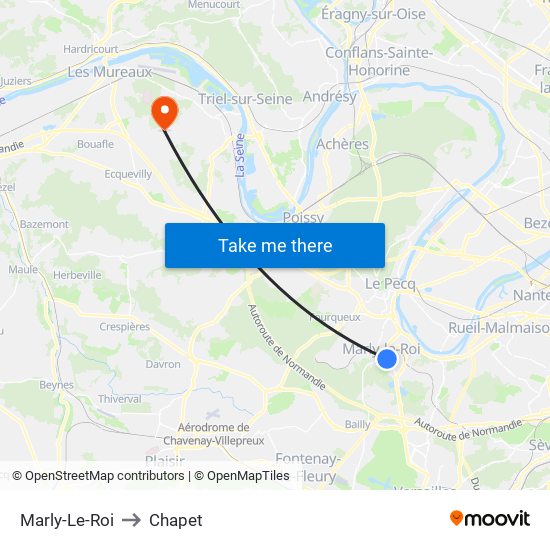 Marly-Le-Roi to Chapet map