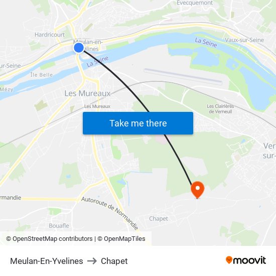 Meulan-En-Yvelines to Chapet map