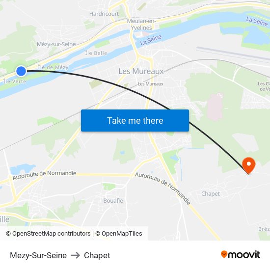 Mezy-Sur-Seine to Chapet map