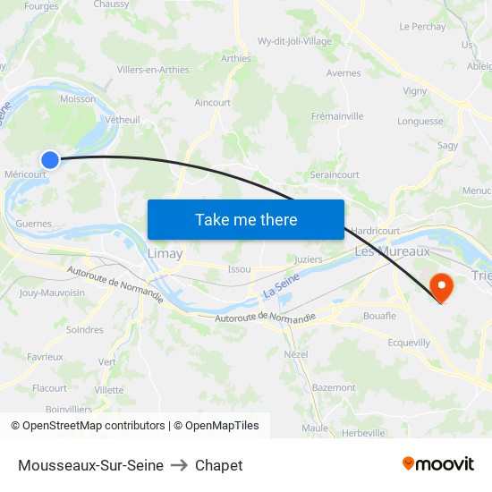 Mousseaux-Sur-Seine to Chapet map