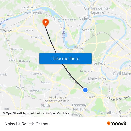 Noisy-Le-Roi to Chapet map