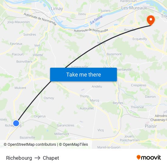 Richebourg to Chapet map
