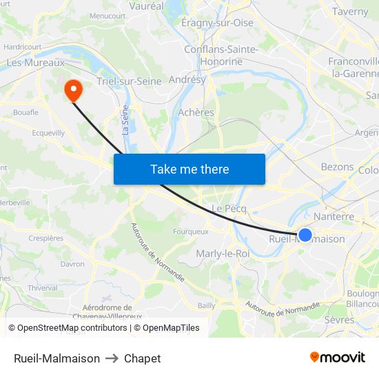 Rueil-Malmaison to Chapet map