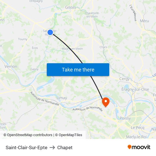 Saint-Clair-Sur-Epte to Chapet map