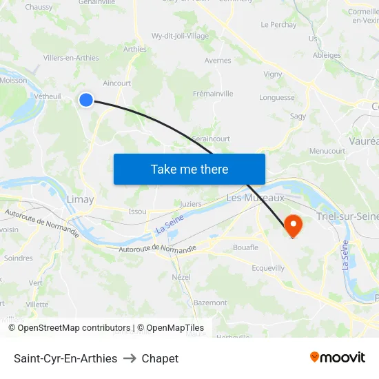 Saint-Cyr-En-Arthies to Chapet map