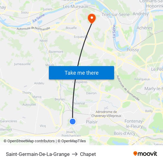 Saint-Germain-De-La-Grange to Chapet map