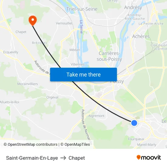 Saint-Germain-En-Laye to Chapet map