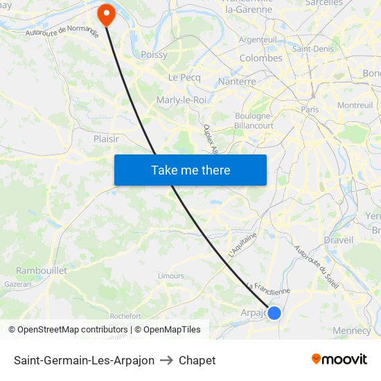 Saint-Germain-Les-Arpajon to Chapet map