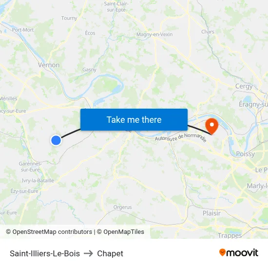 Saint-Illiers-Le-Bois to Chapet map