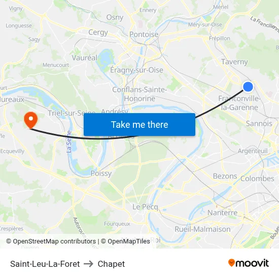 Saint-Leu-La-Foret to Chapet map