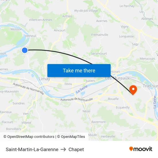 Saint-Martin-La-Garenne to Chapet map