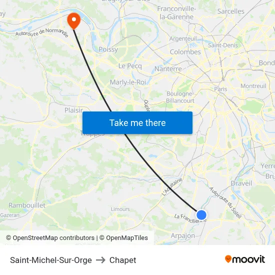 Saint-Michel-Sur-Orge to Chapet map