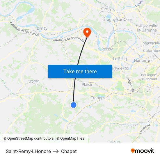 Saint-Remy-L'Honore to Chapet map