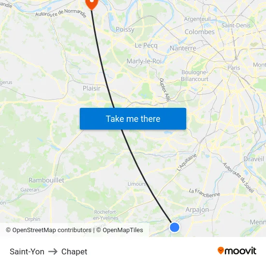 Saint-Yon to Chapet map