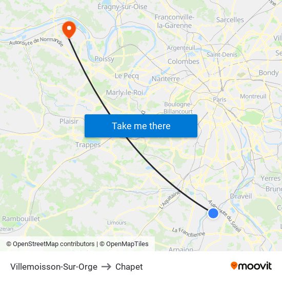 Villemoisson-Sur-Orge to Chapet map