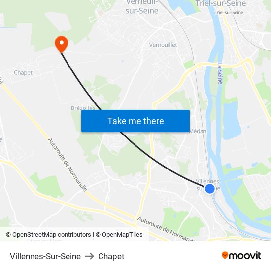 Villennes-Sur-Seine to Chapet map