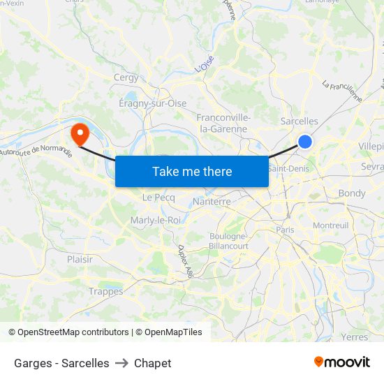 Garges - Sarcelles to Chapet map