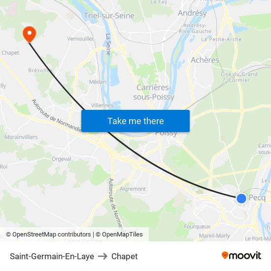 Saint-Germain-En-Laye to Chapet map