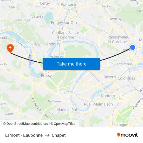 Ermont - Eaubonne to Chapet map