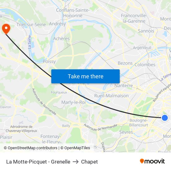 La Motte-Picquet - Grenelle to Chapet map