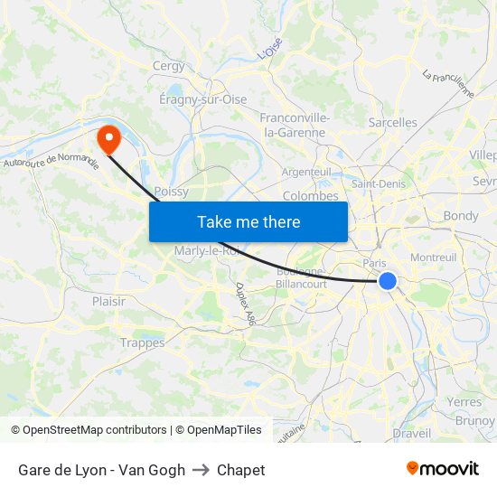 Gare de Lyon - Van Gogh to Chapet map